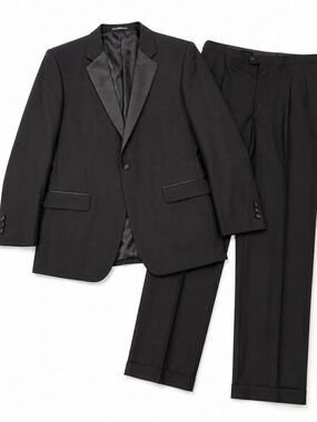 After Hours Tuxedo 2-PC Suit Jacket and Pants 48L Men’s Formal Wool Black